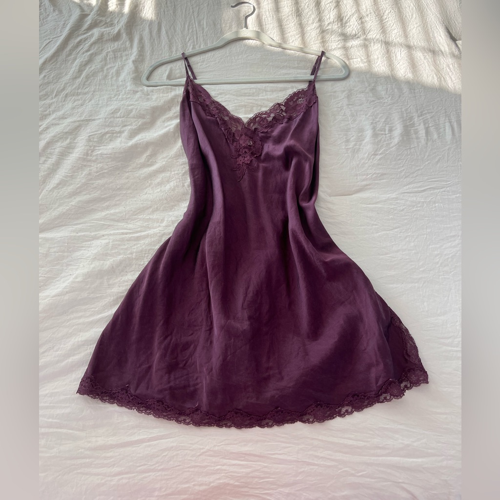 Victoria’s Secret Purple Lace Slip Dress Size L #Lingerie #Vs #Victoriassecret
